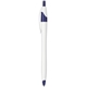 aerial view a white with blue trim cougar ballpoint gel pen, image 1 of 3