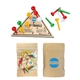 a tan/assorted colored tricky triangle iq peg game