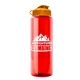 a red bottle & orange lid the guzzler - 32 oz transparent bottle with flip lid