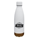 aerial view a white 16 oz ryder swiggy stainless steel bottle, image 1 of 2