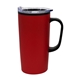 aerial view a red 20 oz melbourne stainless steel mug, image 1 of 2