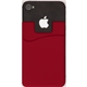 aerial view a maroon silicone phone wallet, image 1 of 2