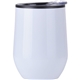 aerial view a white 12 oz stainless wine tumbler w / plastic liner, image 1 of 3
