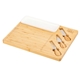 aerial view a bamboo solara bamboo cheese board tray knife set, image 1 of 2