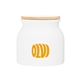 aerial view a matte white vida ceramic container and bamboo lid, image 1 of 5