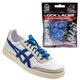 aerial view a royal blue promotional custom lock laces(r) no tie shoe laces, image 1 of 2