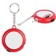 aerial view a white with red multi - tool tape measure with light, image 1 of 2