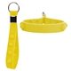aerial view a yellow silicone bubble push pop stress relief keychain, image 1 of 2