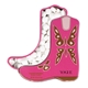aerial view a pink pink cowboy boot - shaped mint tin, image 1 of 6