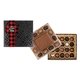 aerial view a black medium deluxe gift box with square full color band, image 1 of 8