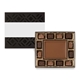 aerial view a black small deluxe gift box with horizontal full color band, image 1 of 5