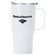 a white 20 oz contoured stainless steel travel mug