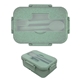 aerial view a mint green eco - friendly harvest bento box, image 1 of 2