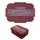aerial view a maroon eco - friendly harvest bento box, image 1 of 2