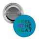 aerial view a silver 4 full color pin back button, image 1 of 2