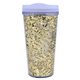 aerial view a clear with gold glitter 17 oz glamour glitter tumbler, image 1 of 2