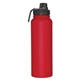 aerial view a red 32 oz memphis sports water bottle with screw top on cap, image 1 of 2