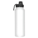 aerial view a white 32 oz memphis sports water bottle with screw top on cap, image 1 of 2