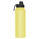 aerial view a yellow 32 oz memphis sports water bottle with screw top on cap, image 1 of 2