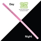 aerial view a pink nite glow reusable straw, image 1 of 2