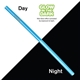 aerial view a light blue nite glow reusable straw, image 1 of 2