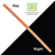 aerial view a neon orange nite glow reusable straw, image 1 of 2