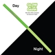 aerial view a neon green nite glow reusable straw, image 1 of 2
