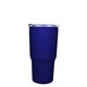 aerial view a blue halcyon(r) 20 oz tumbler with stainless straw / flip top lid, image 1 of 2