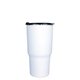 aerial view a white halcyon(r) 20 oz tumbler with stainless straw / flip top lid, image 1 of 2
