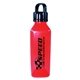 a translucent red bottle & black lid 24 oz classic edge bottle with handle lid