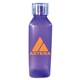 aerial view a transparent purple 24 oz classic edge bottle with standard lid, image 1 of 2