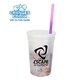 a rainbow bottle & frosted lid & pink to purple straw 22 oz mood rainbow confetti cup / straw / lid set