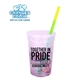 a rainbow bottle & frosted lid & yellow to green straw 22 oz mood rainbow confetti cup / straw / lid set