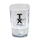 aerial view a clear 1.5 oz square shot glass, image 1 of 2