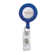 aerial view a royal blue retractable badge reel with belt clip, image 1 of 4