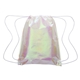 aerial view a pearl iridescent pearl drawstring bag, image 1 of 2