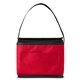 aerial view a red recycled non - woven lunch cooler bag, image 1 of 7