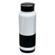 aerial view a white with black 20 oz kinsley stainless steel bottle, image 1 of 3