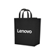 aerial view a black non - woven shopper tote bag, image 1 of 2