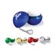 a group of metallic lip balm with keychain