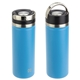 aerial view a blue nayad(r) roamer 18 oz stainless double - wall bottle, image 1 of 2