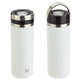 aerial view a white nayad(r) roamer 18 oz stainless double - wall bottle, image 1 of 2