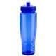 aerial view a blue sprint 28 oz pet eco - polyclear(tm) bottle with push - pull lid, image 1 of 2