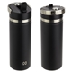 aerial view a black nayad(r) ranger 18 oz stainless double - wall bottle with flip - top spout, image 1 of 2