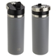 aerial view a graphite nayad(r) ranger 18 oz stainless double - wall bottle with flip - top spout, image 1 of 2