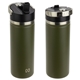 aerial view a olive nayad(r) ranger 18 oz stainless double - wall bottle with flip - top spout, image 1 of 2