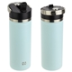 aerial view a seafoam blue nayad(r) ranger 18 oz stainless double - wall bottle with flip - top spout, image 1 of 2