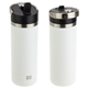 aerial view a white nayad(r) ranger 18 oz stainless double - wall bottle with flip - top spout, image 1 of 2
