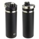 aerial view a black nayad(r) traveler 18 oz stainless double - wall bottle with twist - top spout, image 1 of 3