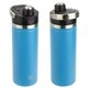 aerial view a blue nayad(r) traveler 18 oz stainless double - wall bottle with twist - top spout, image 1 of 2